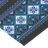 Ukrainian traditional vushuvanka folk pattern blue ショートテーブルランナー (コーナー)