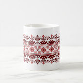 Ukrainian traditional vushuvanka folk pattern red コーヒーマグカップ (中央)