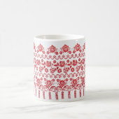 Ukrainian traditional vushuvanka folk pattern red コーヒーマグカップ (中央)