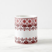 Ukrainian traditional vushuvanka folk pattern red コーヒーマグカップ (中央)