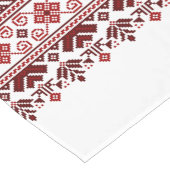 Ukrainian traditional vushuvanka folk pattern red ショートテーブルランナー (コーナー)