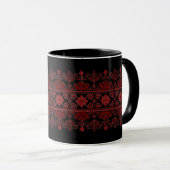 Ukrainian traditional vushuvanka folk pattern red マグカップ (正面右)