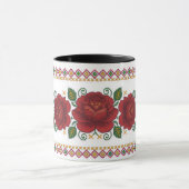Ukrainian traditional vushuvanka folk pattern rose マグカップ (中央)