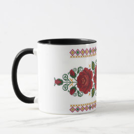 Ukrainian traditional vushuvanka folk pattern rose マグカップ