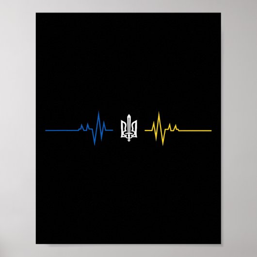 Ukrainian Tryzub Symbol With Sword - Ukraine Tride ポスター (正面)