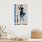 Ukrainian Woman Matchbox Art Print, Soviet Vintage ポスター (キッチン)