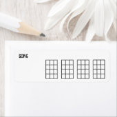 Ukuleleソングコードチャート4フレッツブラックテンプレート ラベル (インサイチュ)