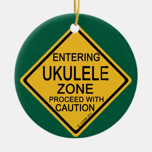 Ukuleleゾーンに入る セラミックオーナメント (正面)