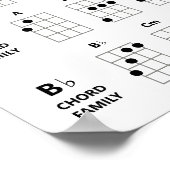 Ukulele Chord Familiesコードチャート図ポスター ポスター (角)