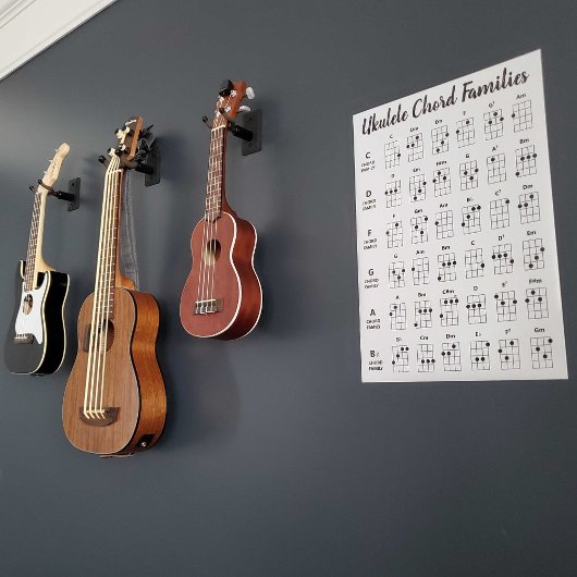 Ukulele Chord Familiesコードチャート図ポスター ポスター