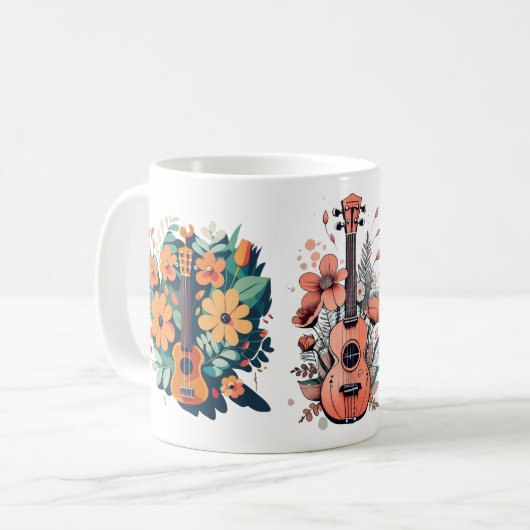 Ukulele Enthusiast Mug コーヒーマグカップ (正面左)