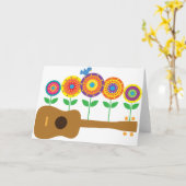 Ukulele Flowers カード (黄色い花)