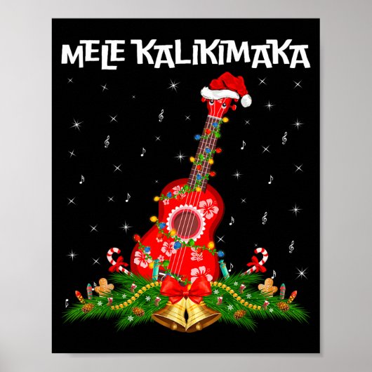Ukulele Hawaiian Mele Kalikimaka Ukulele Guitar Ch ポスター (正面)