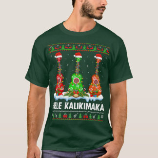 Ukulele Music Lover Ugly Mele Kalikimaka Ukulele C Tシャツ