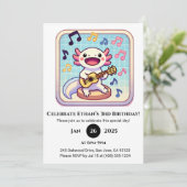 Ukulele Performer Axolotl Birthday 招待状 (スタンド正面)