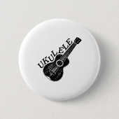 Ukulele Text And Image 缶バッジ (正面)