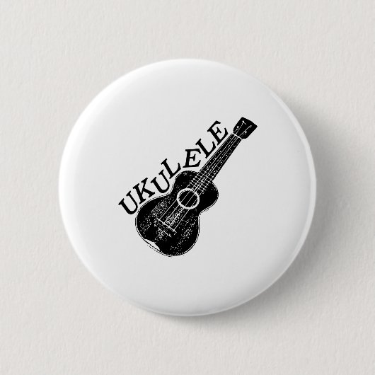 Ukulele Text And Image 缶バッジ (正面)