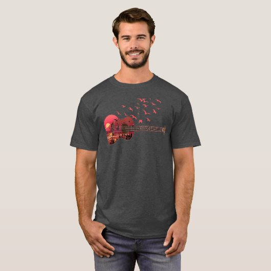 Ukulele  Uke Scenic Sunshine Sunset Landscape Tシャツ (正面フル)