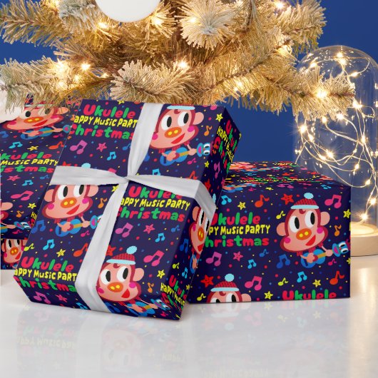 Ukulele Ukkiy ラッピングペーパー (クリスマス)