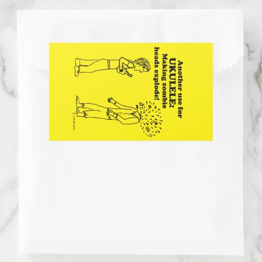 Ukulele Zombie Explode Rectangular Sticker 長方形シール (バッグ)