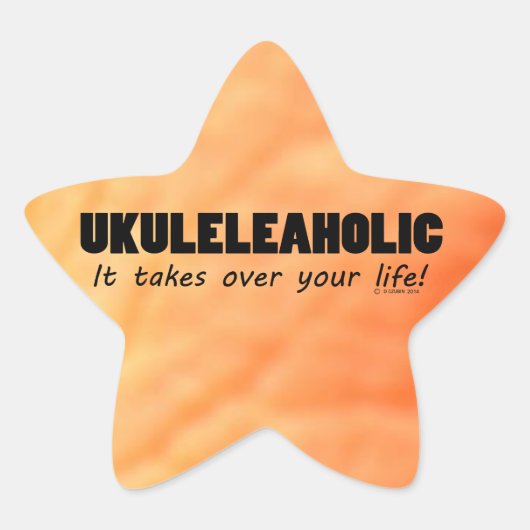 Ukuleleaholicライフスターステッカー 星シール (正面)