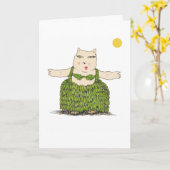 Ulaのデニスガストンの芸術からのエキゾチックなフラ猫カード カード (黄色い花)