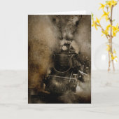 Ulterior機関車愛好家誕生日カード カード (黄色い花)