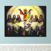 ÚLTIMA CENA LAST SUPPER Mix, tinta y acrilicos キャンバスプリント (インサイチュ (ウッドフロア))