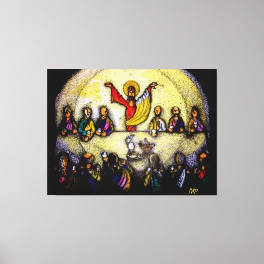 ÚLTIMA CENA LAST SUPPER Mix, tinta y acrilicos キャンバスプリント (正面)