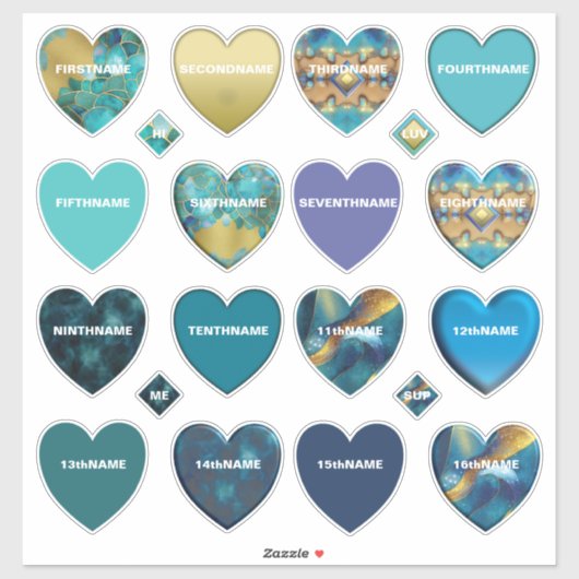 Ultimate 16名前ハートコレクションV2 シール (シート)