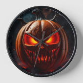 Ultimate Fiery Pumpkin Horror Clock 壁時計 (正面)