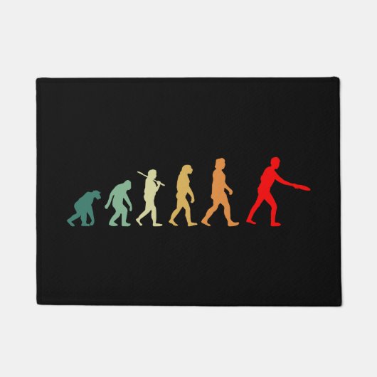 Ultimate Frisbee Disc golf Evolution Retro Funny ドアマット (正面)