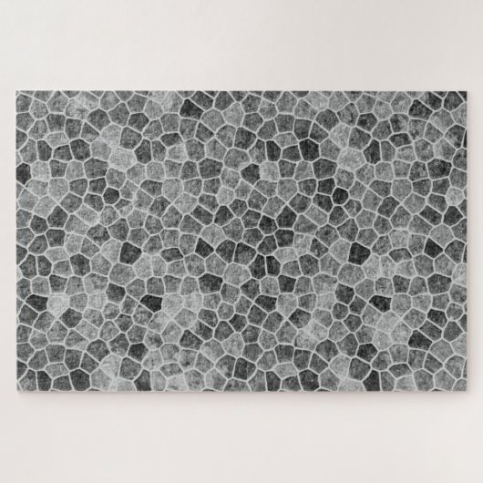 Ultimate Grey Cobbled Patchwork Terrazo Pattern ジグソーパズル (横)