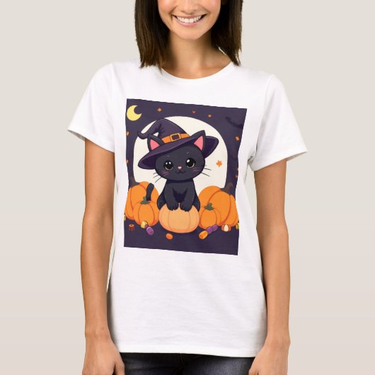 Ultimate Magical Witch Cat Halloween T-Shirt Tシャツ (正面)