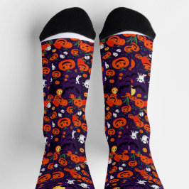 Ultimate Vibrant Socks Spooky Bats Glowing Pumpkin ソックス