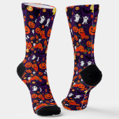 Ultimate Vibrant Socks Spooky Bats Glowing Pumpkin ソックス (傾斜あり)