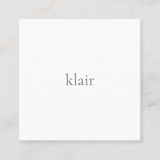 Ultraミニマル Name & QRコード スクエア名刺 (正面)