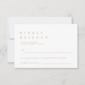 Ultra-ミニマルタイポグラフィ親切にRSVPカードに応答 出欠カード (正面)