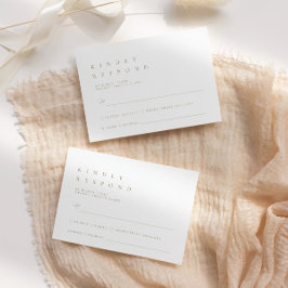 Ultra-ミニマルタイポグラフィ親切にRSVPカードに応答 出欠カード