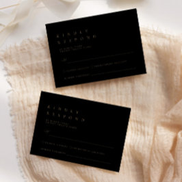 Ultra-ミニマルタイポグラフィ親切にRSVPカードに応答 出欠カード