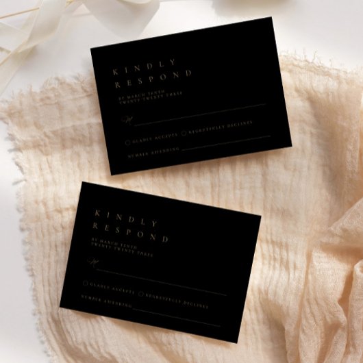 Ultra-ミニマルタイポグラフィ親切にRSVPカードに応答 出欠カード