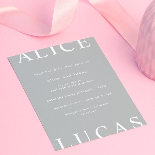 Ultra モダン Layoutスエレガントクリプ結婚ト 招待状