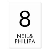 Ultra モダン Minimalistはっきりした名結婚前 テーブルナンバー (正面)