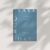 Ultra モダン Monogram日付の保存 箔招待状