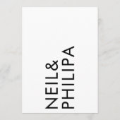 Ultra モダン NAMESシンプルはっきりした結婚の 招待状 (裏面)