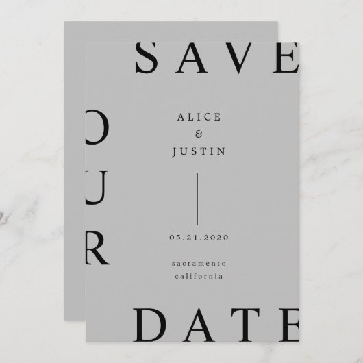 ultra layoutモダン日付の保存 招待状 (正面/裏面)