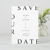 Ultra Layoutモダン白黒の日付を保存 招待状 (スタンド正面)