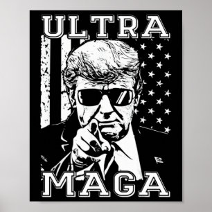 Ultra MAGAおもしろいアンチバイデン氏US国旗Pro切り札トレンド ポスター