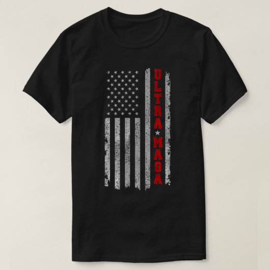 Ultra MAGAヴィンテージグランジ米国国旗Ultra MAG Tシャツ (デザイン正面)