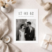 Ultra Minimal Black and White Photo Wedding セーブザデート